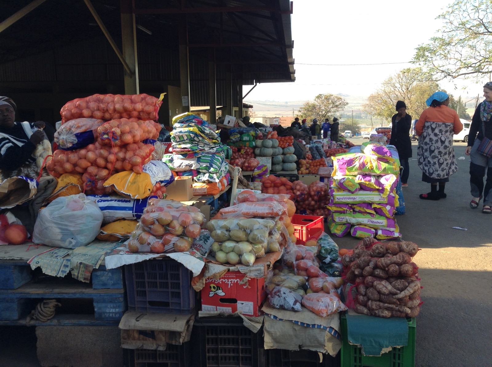 Food market stalls in Eswatini