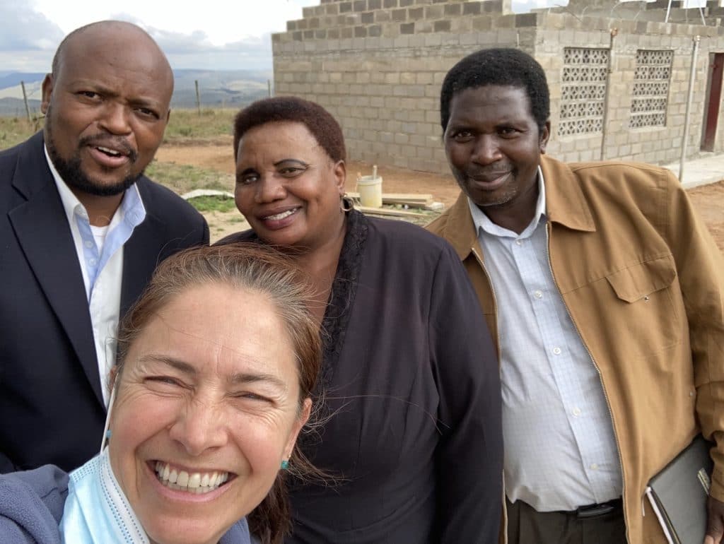 Jenny with the Mlindzini heads of schools - Eswatini After Covid