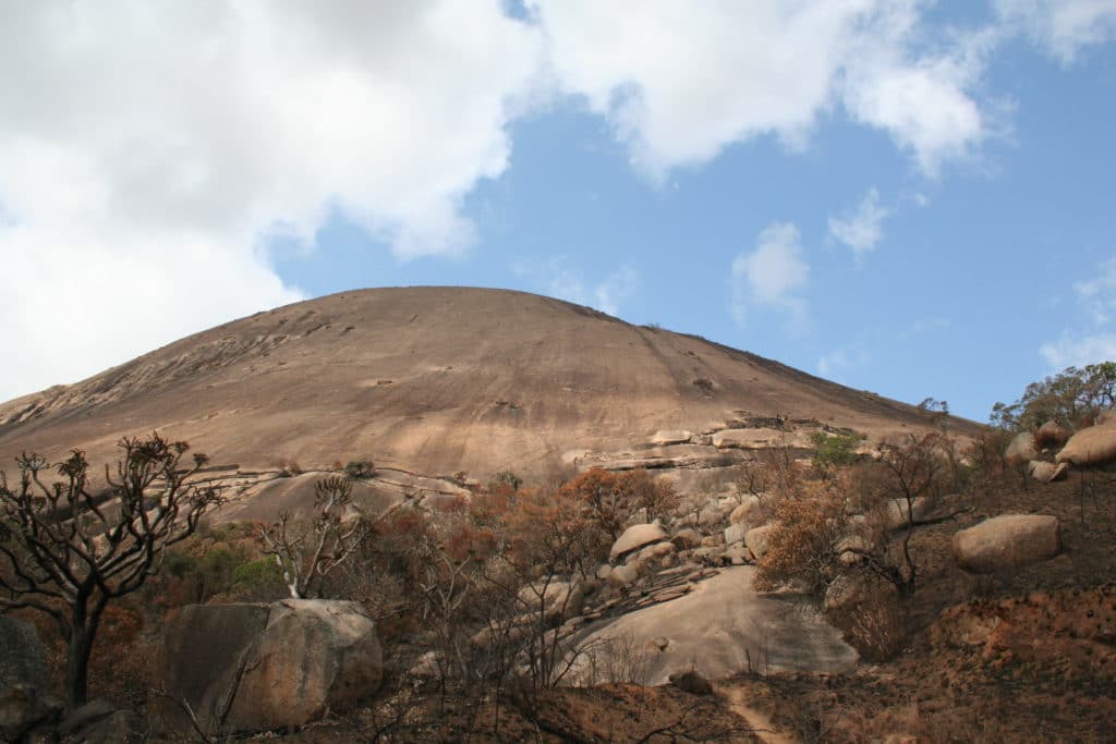 Sibebe Rock, the route up the face