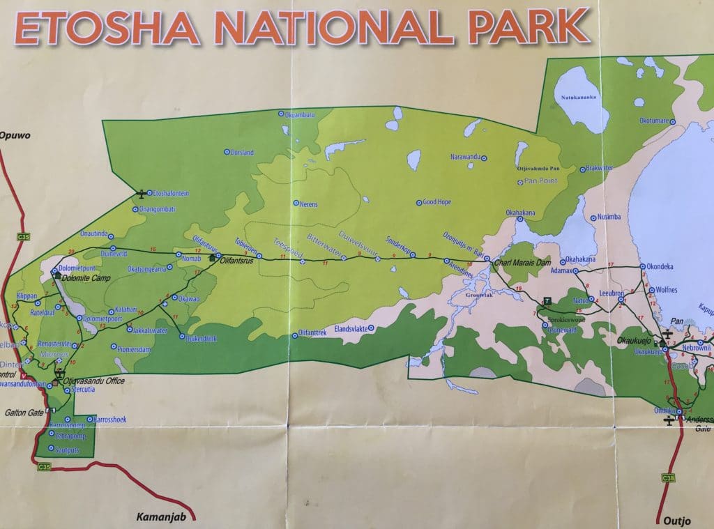 map of Etosha National Park